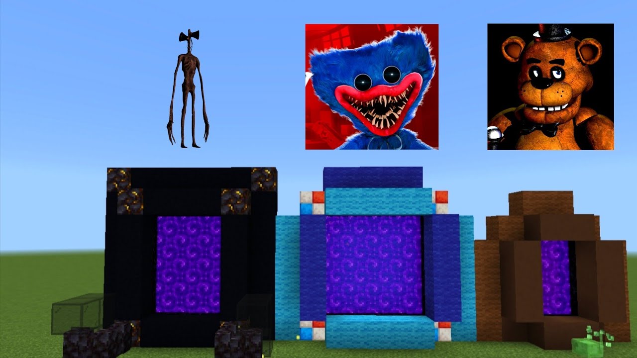 How to make portal to Siren Head Poopy playtime Five nights at freddy's in Minecraft 