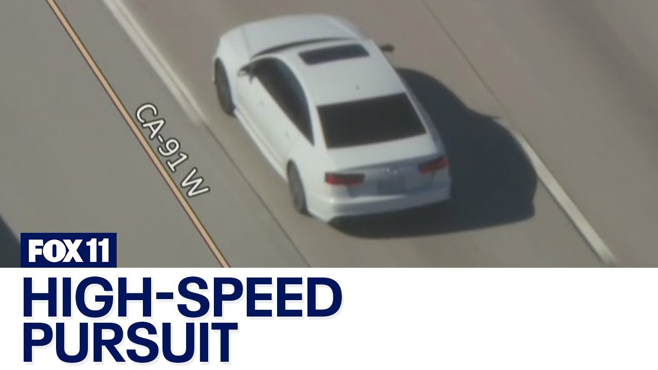 Police chase: Authorities in pursuit of robbery suspect