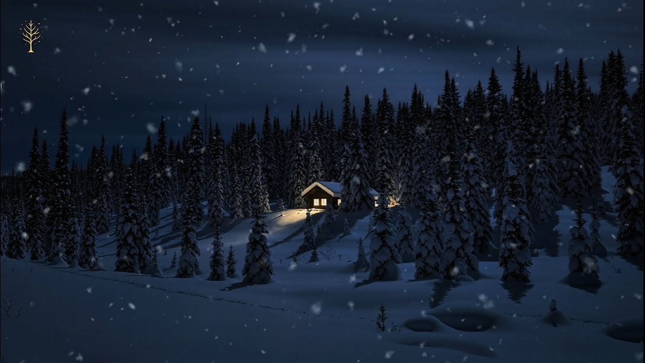 Cozy Winter Cabin in the Snow ❄️ Soft Piano Music for Relaxation, Sleep & Peaceful Nights