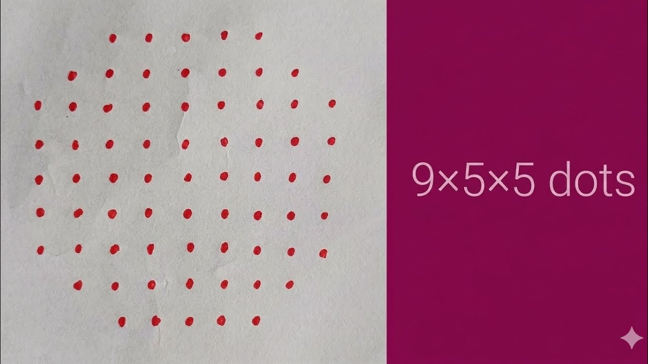 9×5×5 dots easy and simple rangoli designs | muggulu | kolam 