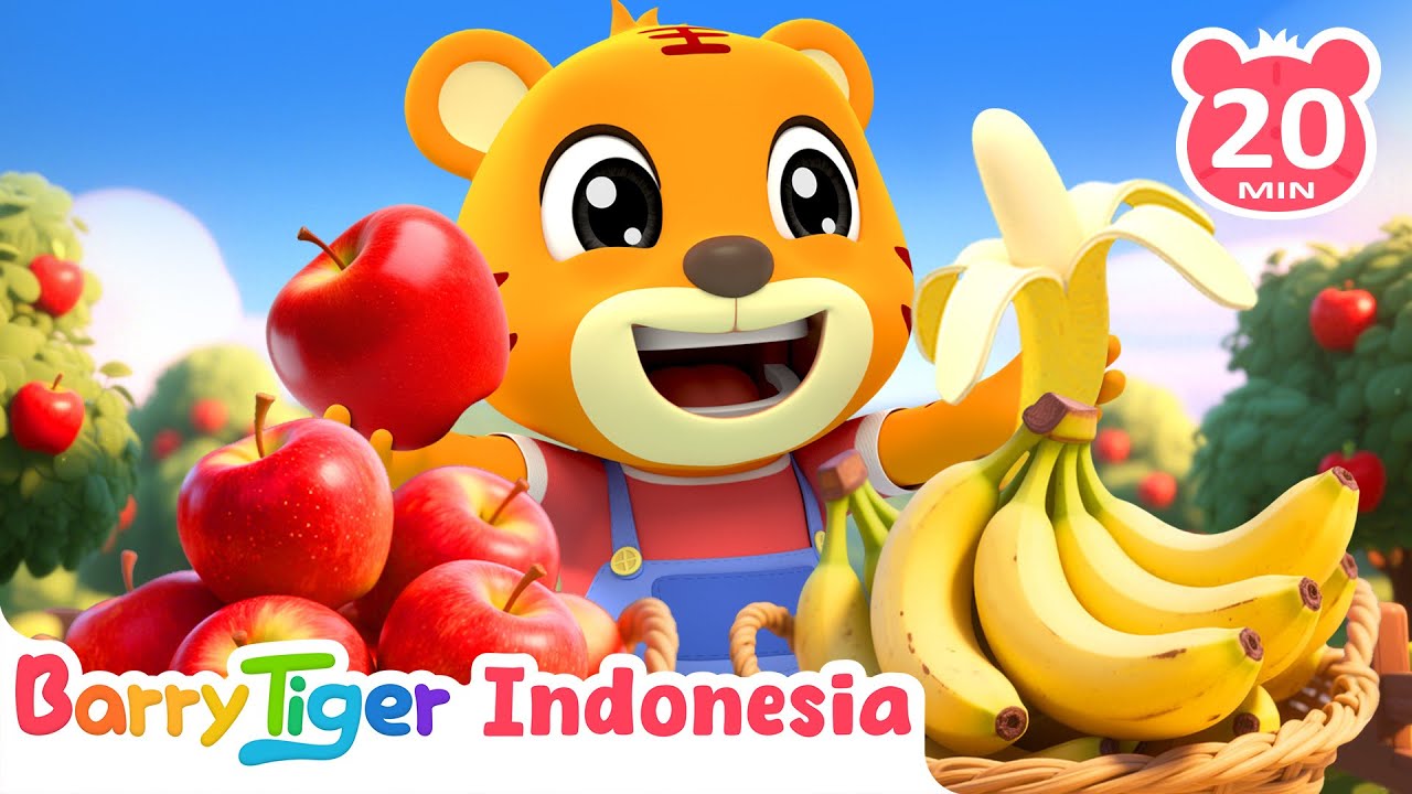 Apel dan Pisang 🍎🍌 | Lagu Anak Tentang Buah Lucu | Lagu Hewan & Lagu Anak | BarryTiger