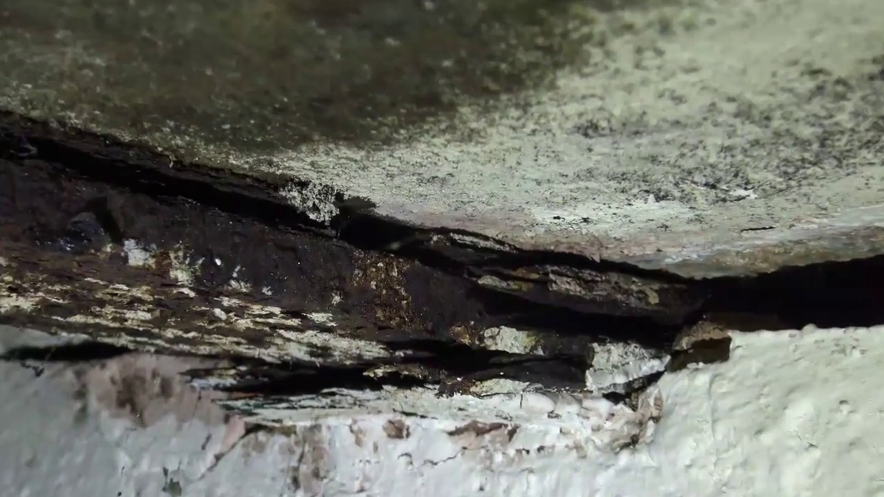 Structural damage from rusting iron