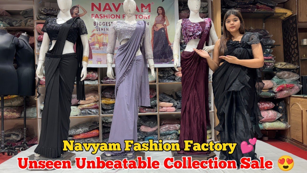 Navyam Fashion Factory ! Premium Pattern 1 Minute Saree Dress 😍 ! Direct From Surat Manufacturer