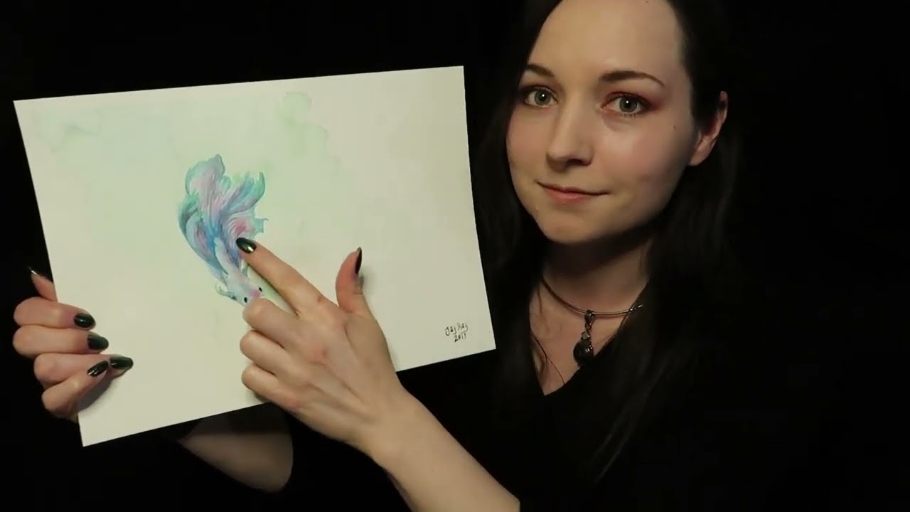 ASMR ⭐ Watercolor Painting Tracing ⭐ Tapping ⭐ Soft Spoken ⭐ Paper Sounds