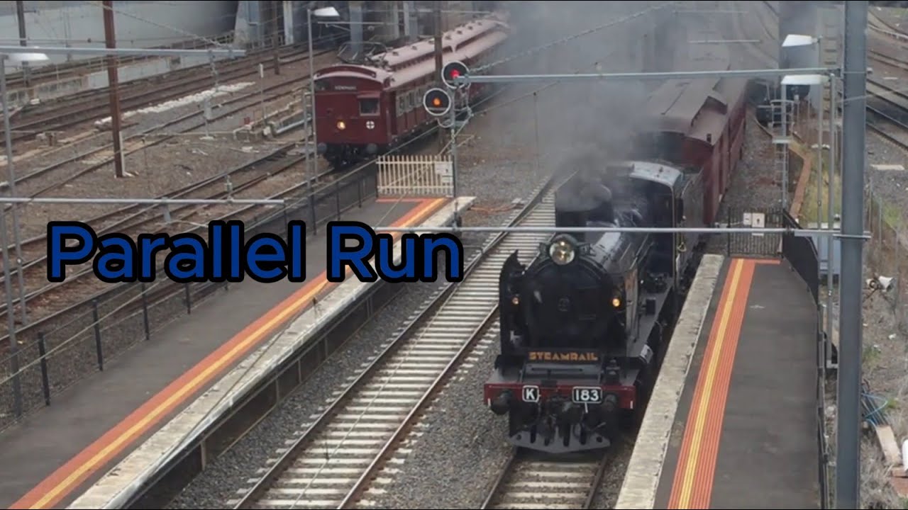 Vintage Trains Through North Melbourne Steamrail Victoria Parallel Run