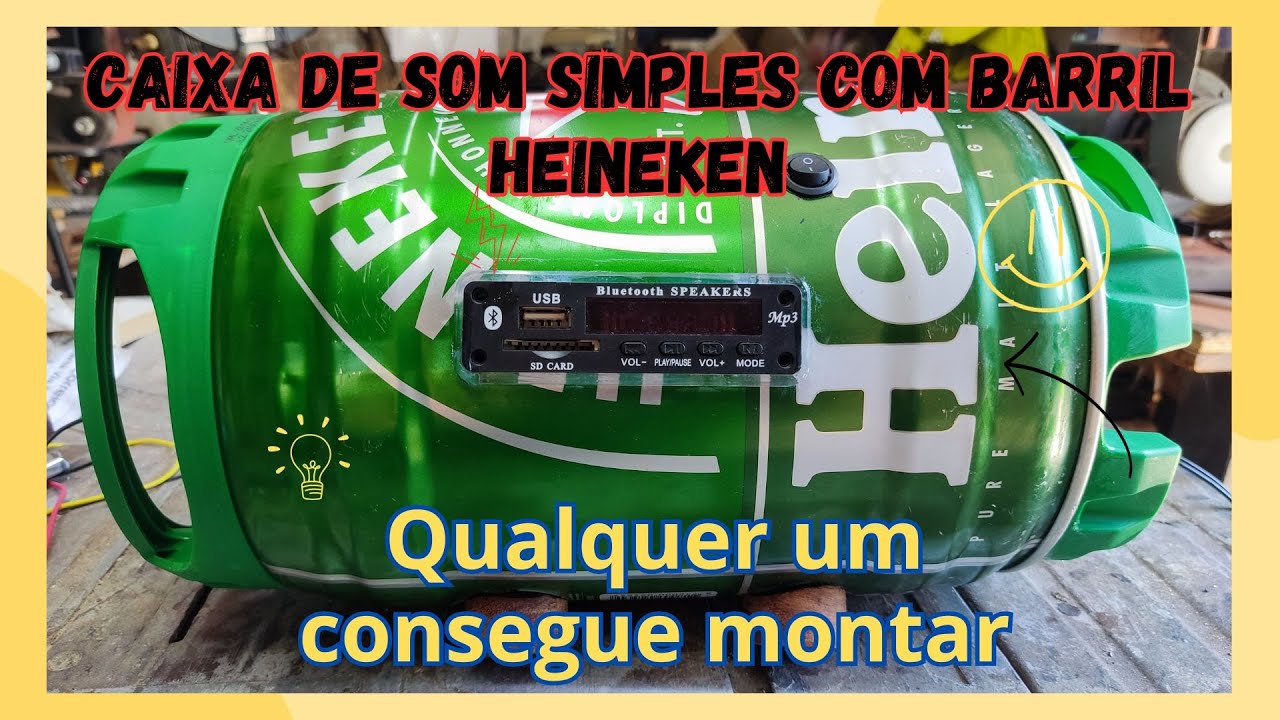 Caixa de som simples com barril Heineken - EP338