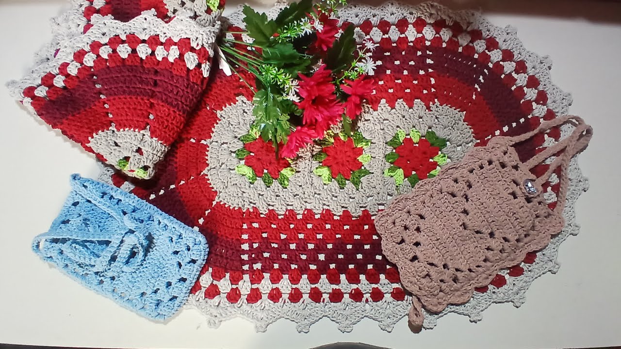 ##renovandomeuestoque 1 lindo par de tapete 2 porta celular 📱 🧶❤️