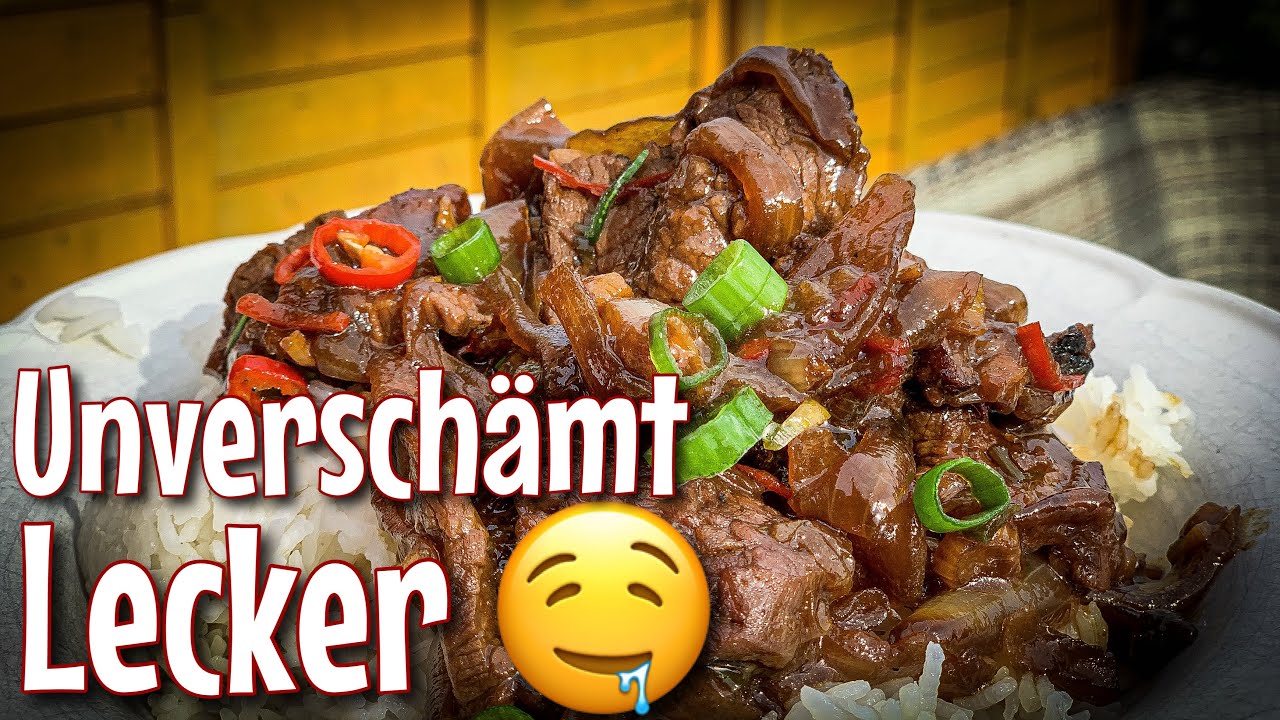 Asiatisches Zwiebel Rindfleisch mit leichter Schärfe - #Mahlzeit #Lecker #Asia # vomGrill