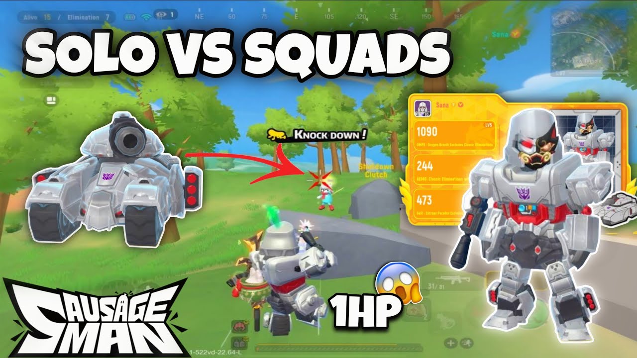 MEGATRON 🔥 SOLO vs SQUAD GAMEPLAY SS21 SAUSAGE MAN 