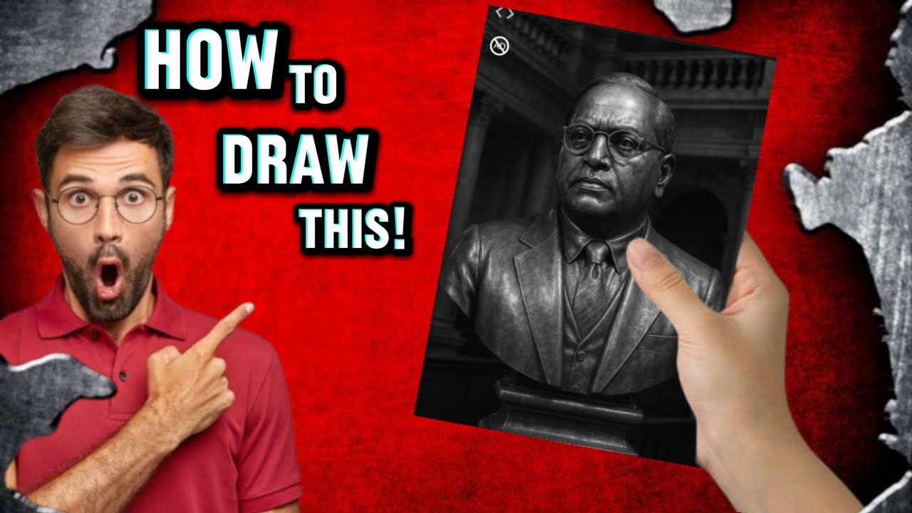 👉How to draw Dr.BR Ambedkar🙏🏽 #drawing tutorial #art#