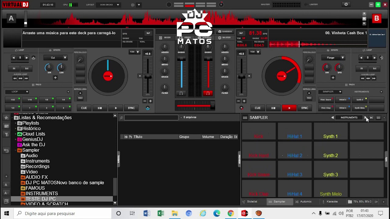 VIRTUAL DJ 2020, como colocar Vinheta no Sampler by DJ PC MATOS