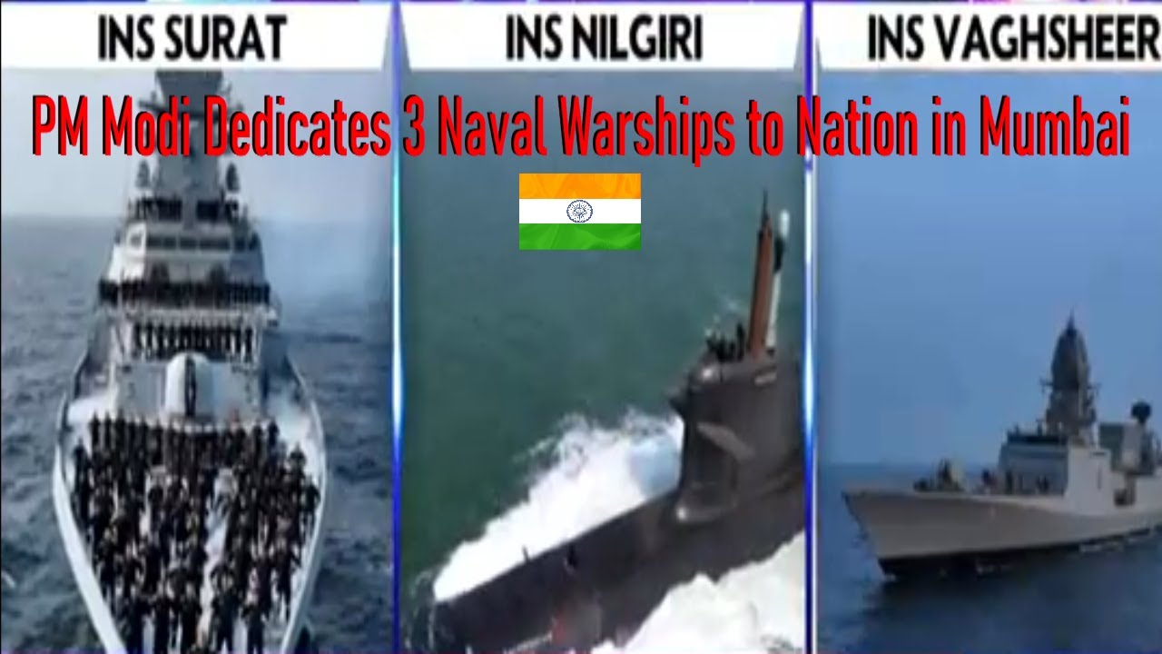 PM Modi dedicates 3 naval warships to nation in Mumbai