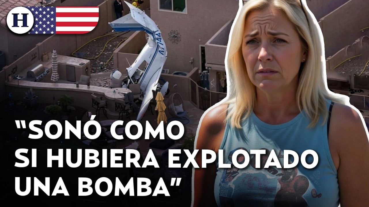 ¡Cae y arrasa con casa! Avión se estrella en patio de una vivienda en Phoenix y deja tres heridos