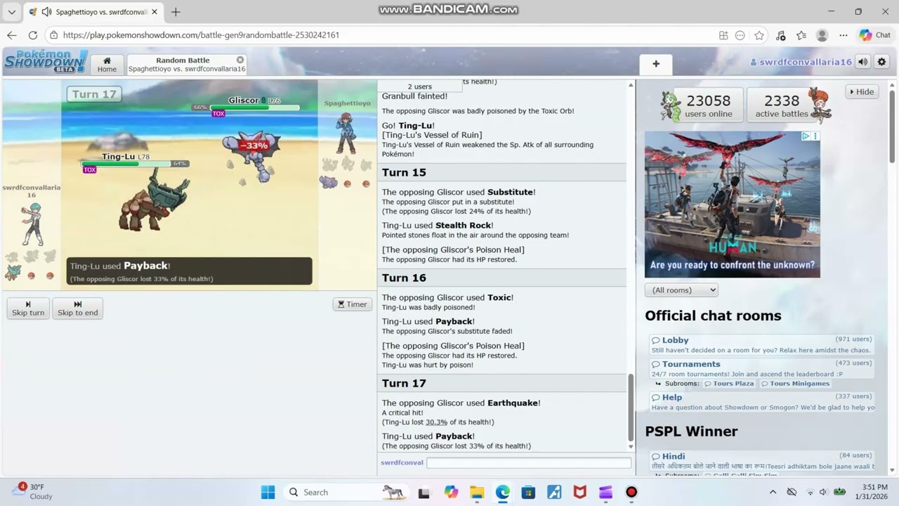 Pokémon Showdown Random battles (74)