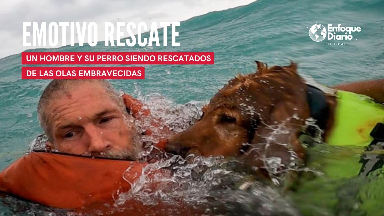 Dram&aacute;tico Rescate de un Hombre y su Perro en Medio del Hurac&aacute;n