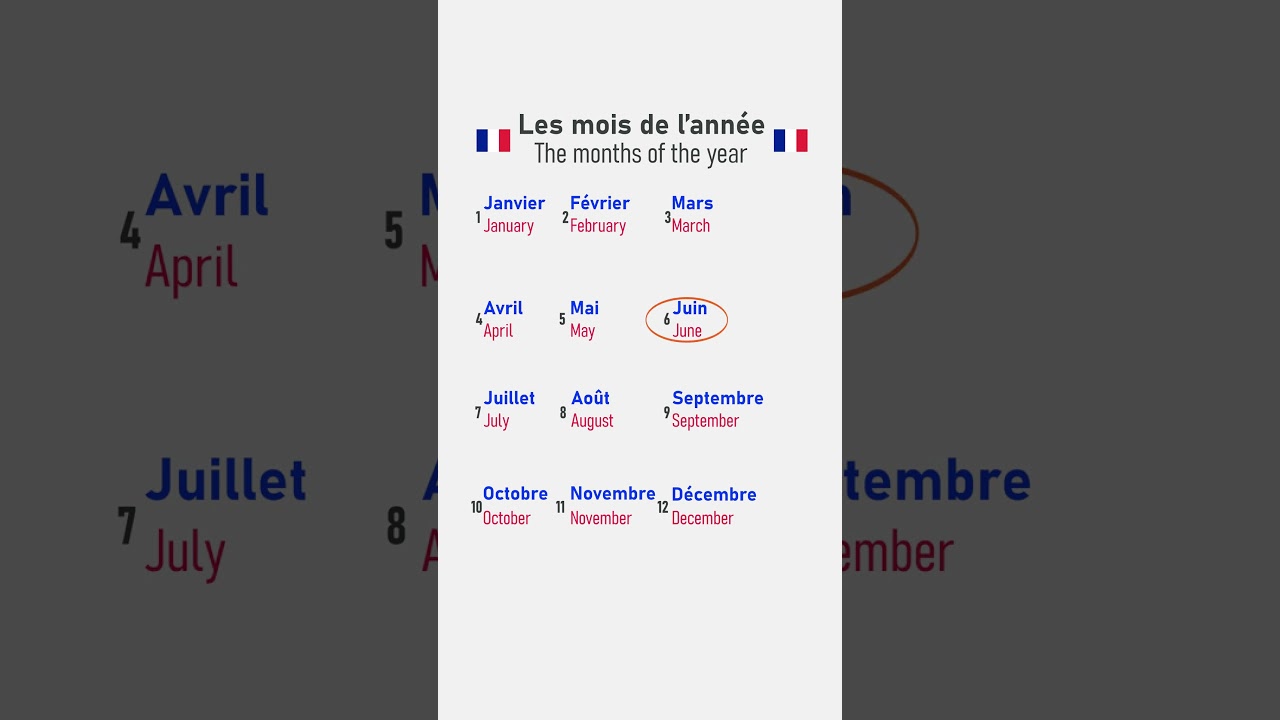 Learn the months of the year in french. More french lessons in our app Frenza. Download it now.