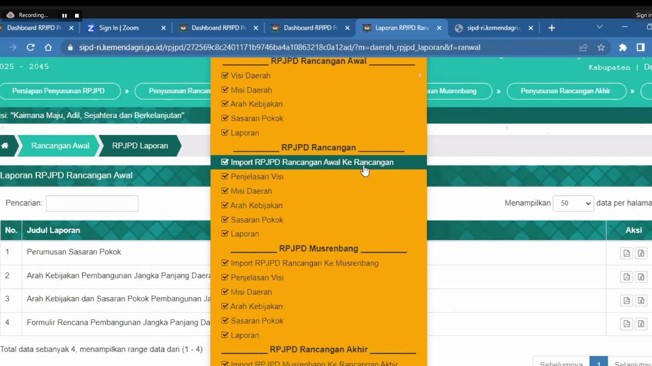 UJI COBA IMPLEMENTASI MODUL RPJPD DALAM SIPD RI BAGI PEMERINTAH DAERAH