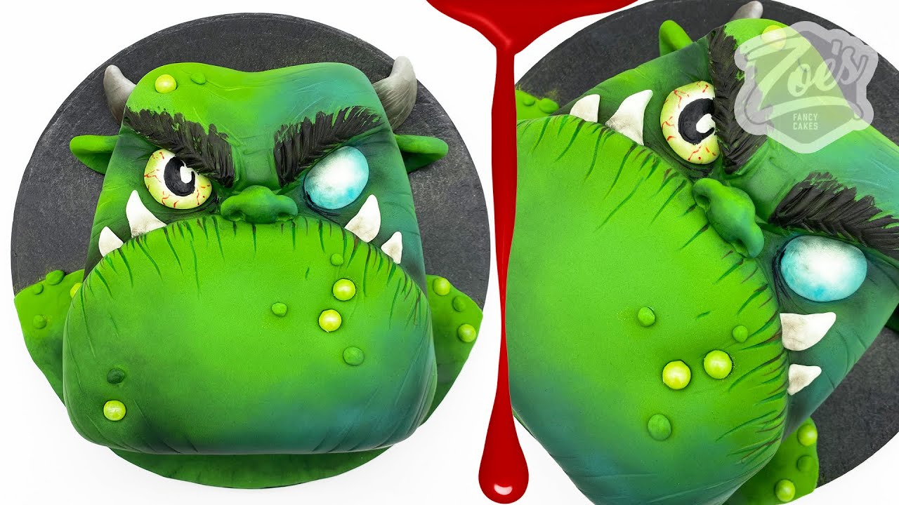 Amazing monster face cake tutorial for Halloween!