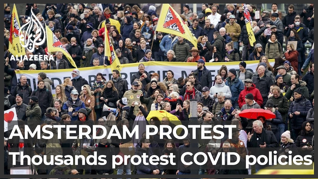 Thousands protest against Dutch COVID restrictions