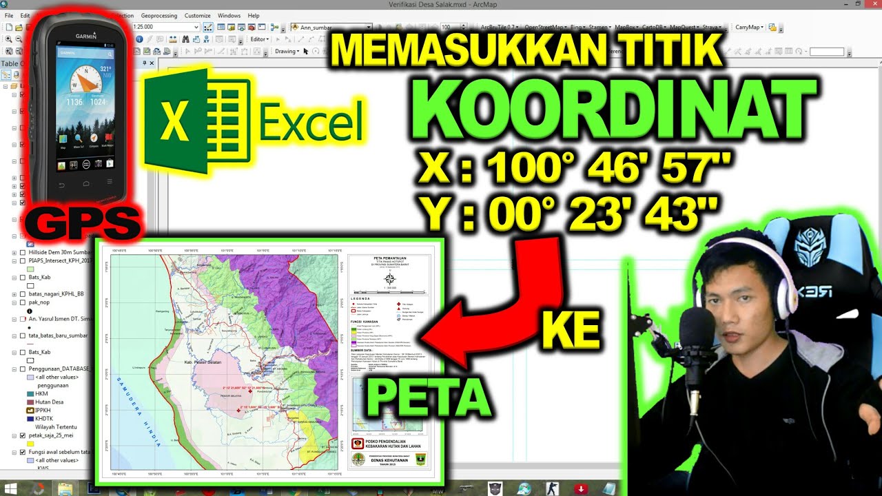 Учебное пособие по вставке координатных точек на карту (Gps, Ms.excel, новый SHP) - ArcGIS