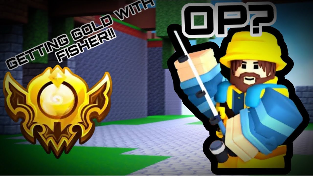 Getting gold rank with fisher kit!! | Roblox Bedwars