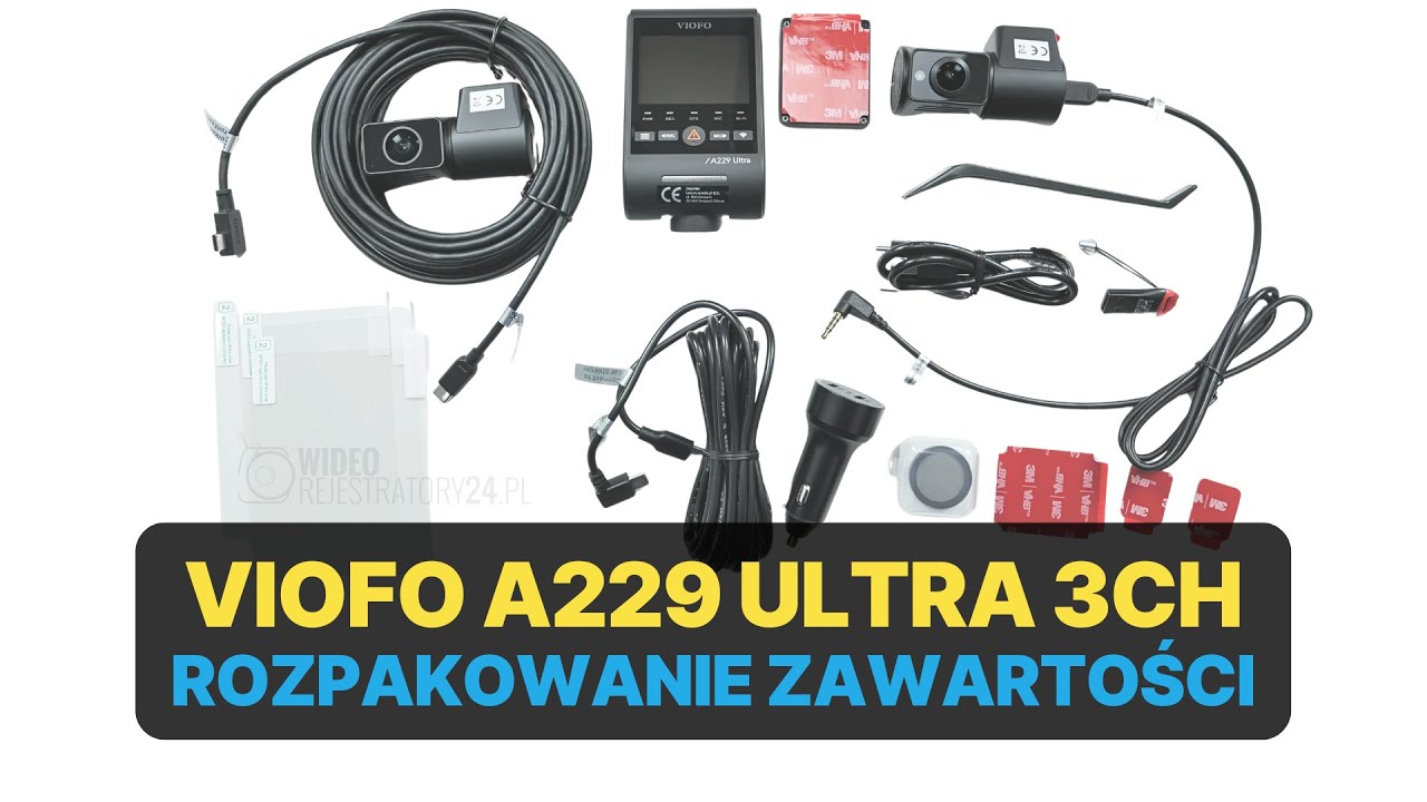 Kamera samochodowa VIOFO A229 ULTRA 3CH - unboxing