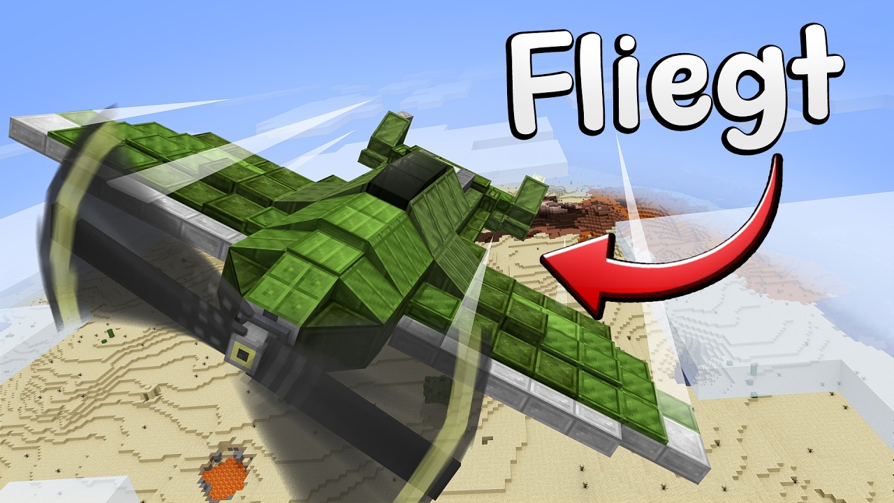 Funktionierendes Flugzeug in Minecraft bauen...