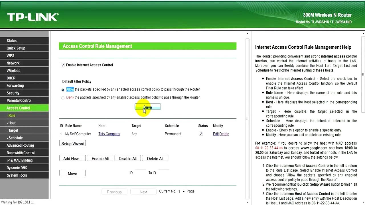 Configure Access Control in TP Link Wireless router