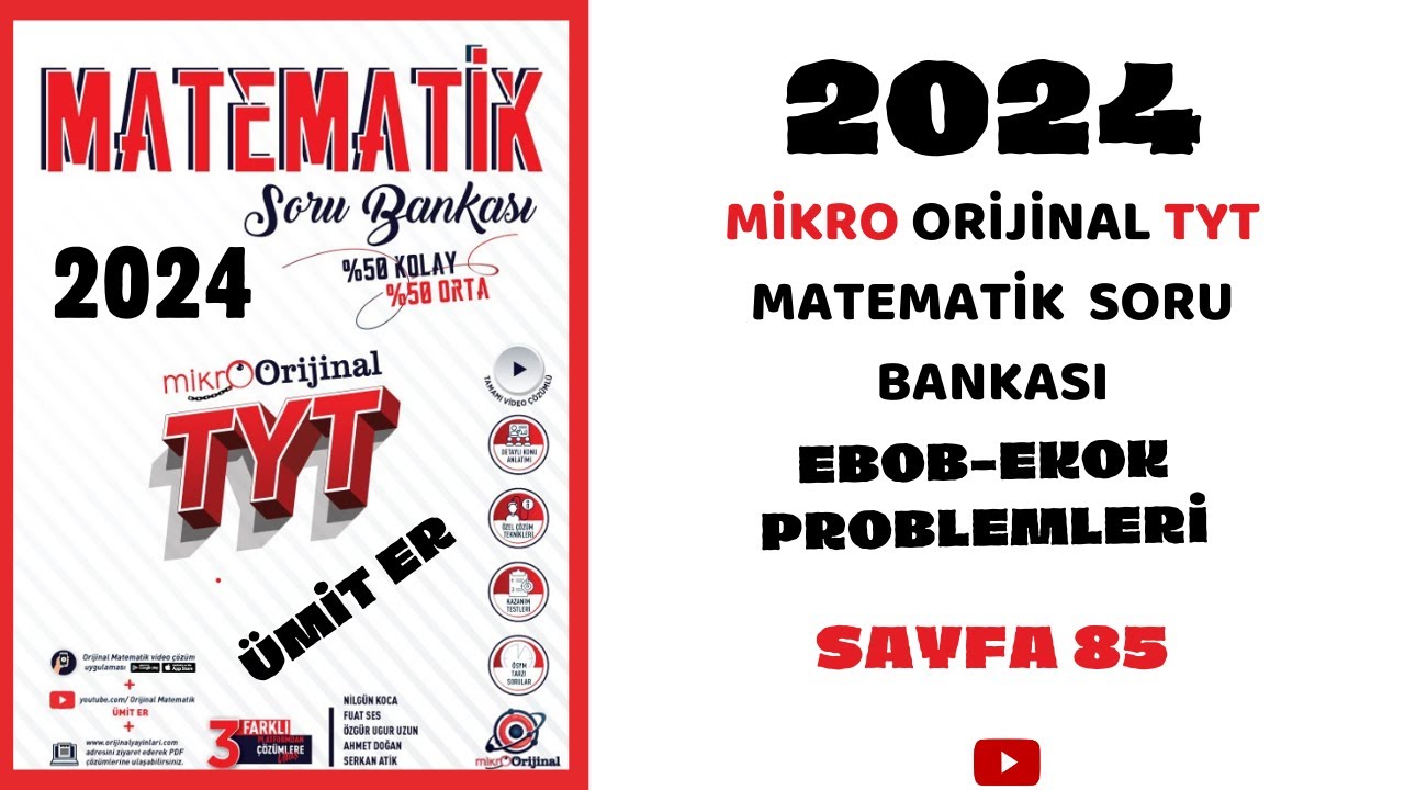MİKRO TYT SORU BANKASI  | EBOB-EKOK PROBLEMLERİ | Syf 85|@umiter55  #yks2024 #kamp