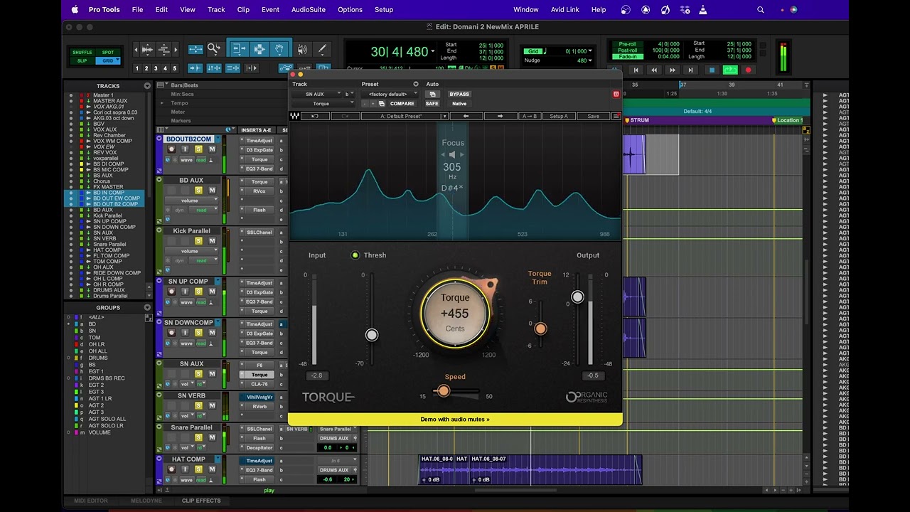Waves Torque Retune Snare and Drums quickly and musically