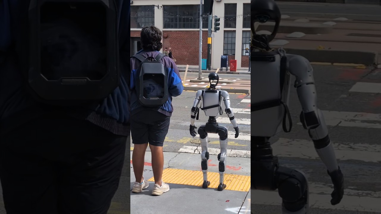 Just another day in SF, with a man walking his robot #sf #robot #future
