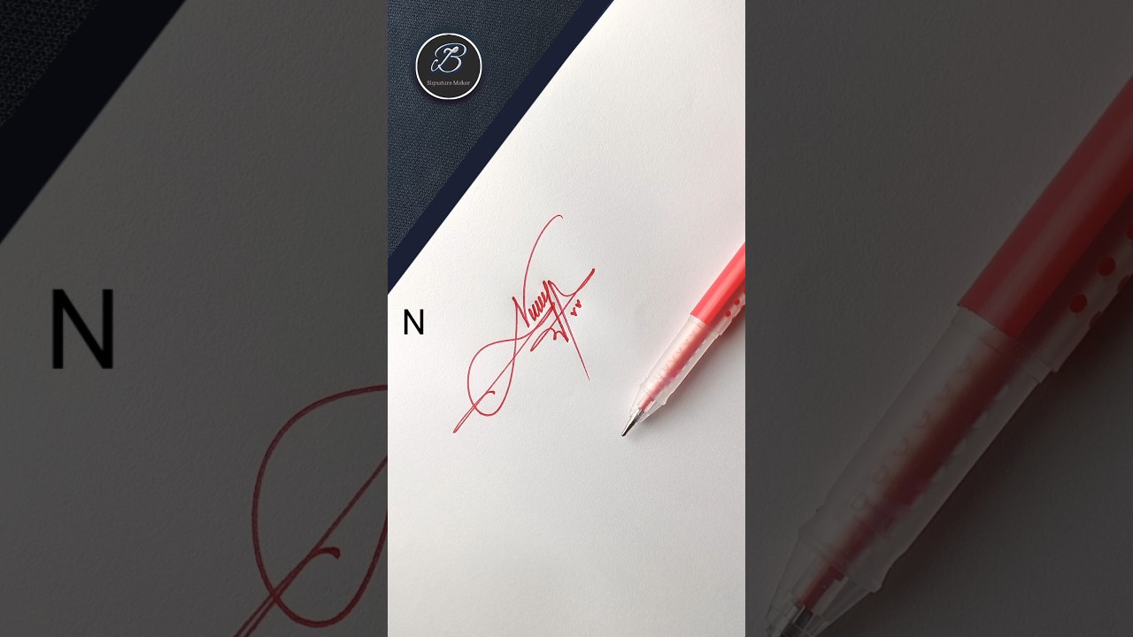 Unique signature ideas of letter N #shorts #signature #howtosign