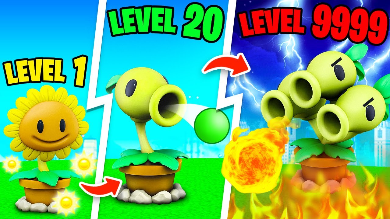 Улучшение НУБА до БОГА в 3D PLANTS vs ZOMBIES