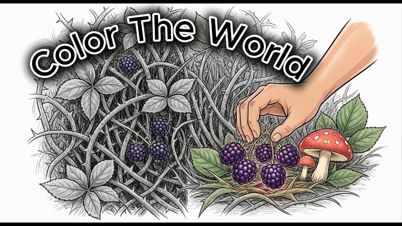 ASMR Foraging: Finding Color in a Sketchbook Forest (Ghibli Style) 🍄 No Talking