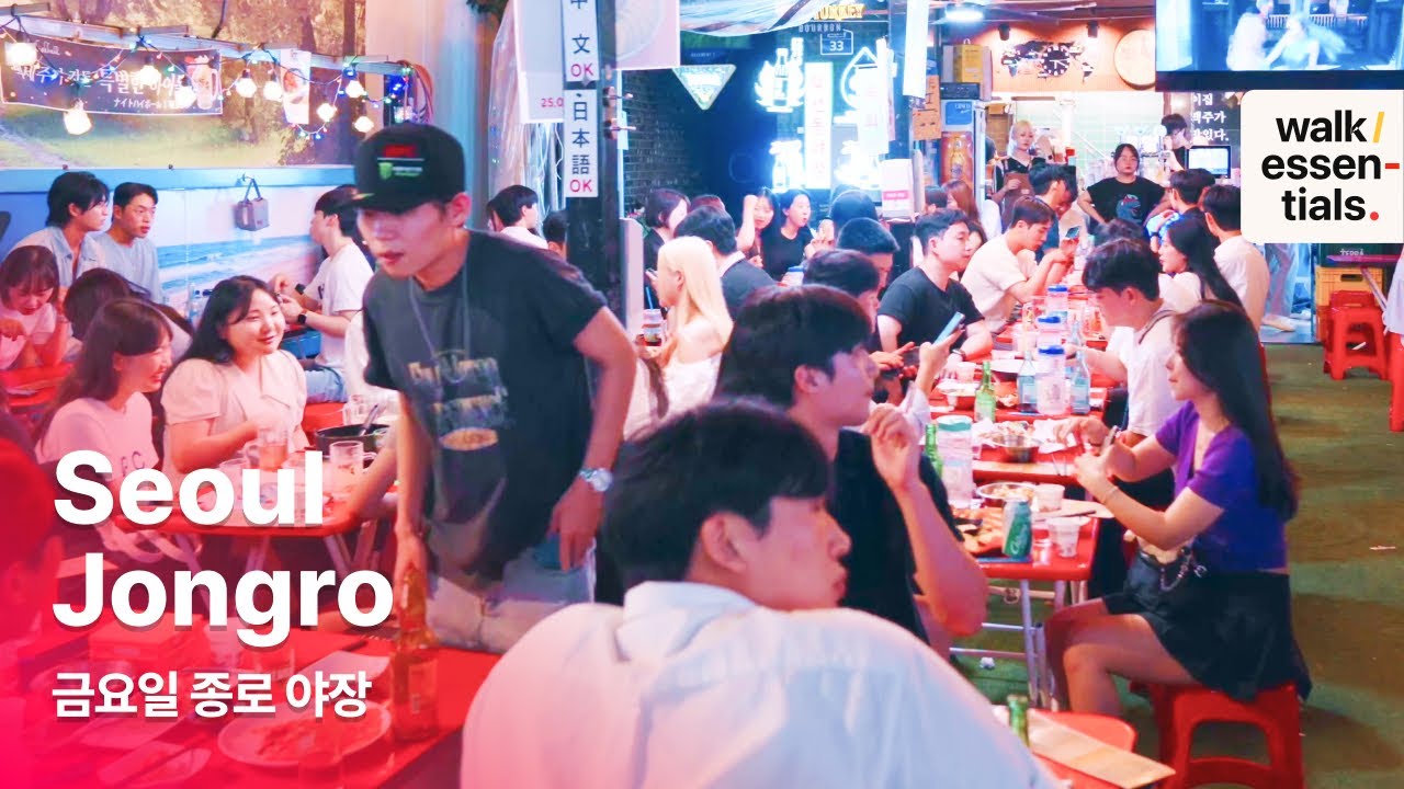 Friday Hot Jongro Night-market walk [4K60] ( Seoul, Korea )
