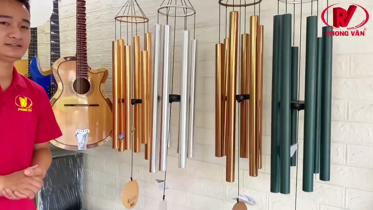CHUÔNG GIÓ KIM LOẠI 6 THANH AT42 TIẾNG HAY, TREO PHONG THUỶ