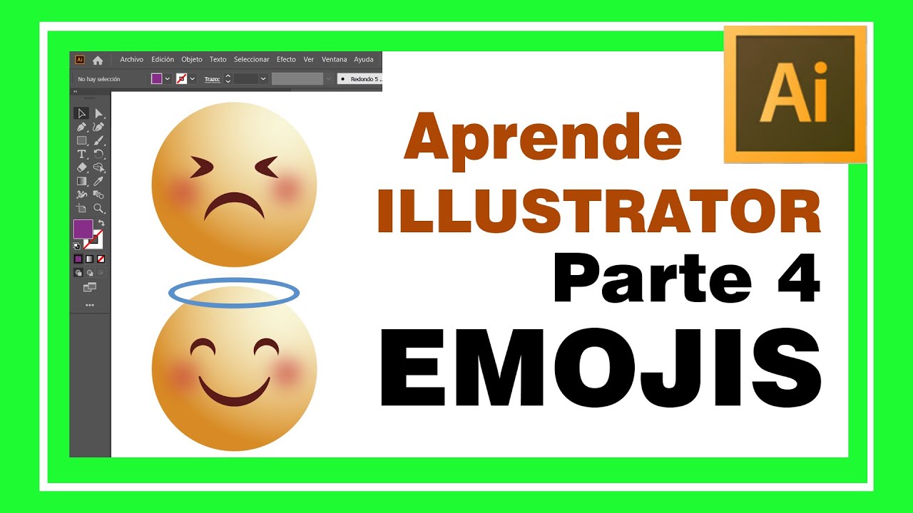 APRENDE A USAR la app ILLUSTRATOR PARTE 4. Cómo vectorizar emoticones, buscatrazos, y  reflejo