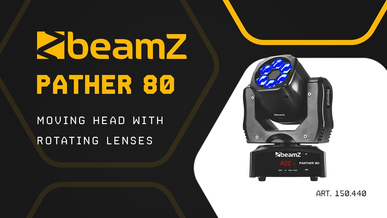 beamZ Panther 80 LED Moving Head with rotating lenses - 150.440