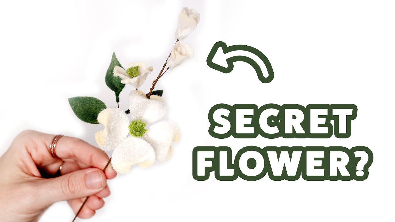 Secret Mini Dogwood Stem Felt Flower How to DIY Felt Flowers