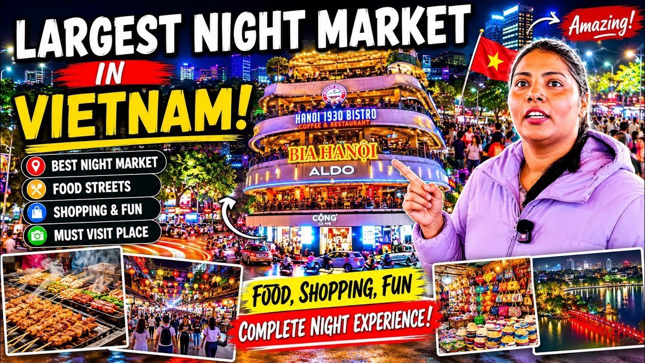 Largest Night Market in Vietnam 🇻🇳 | Full Hanoi Nightlife Tour with Divya Senthamizh