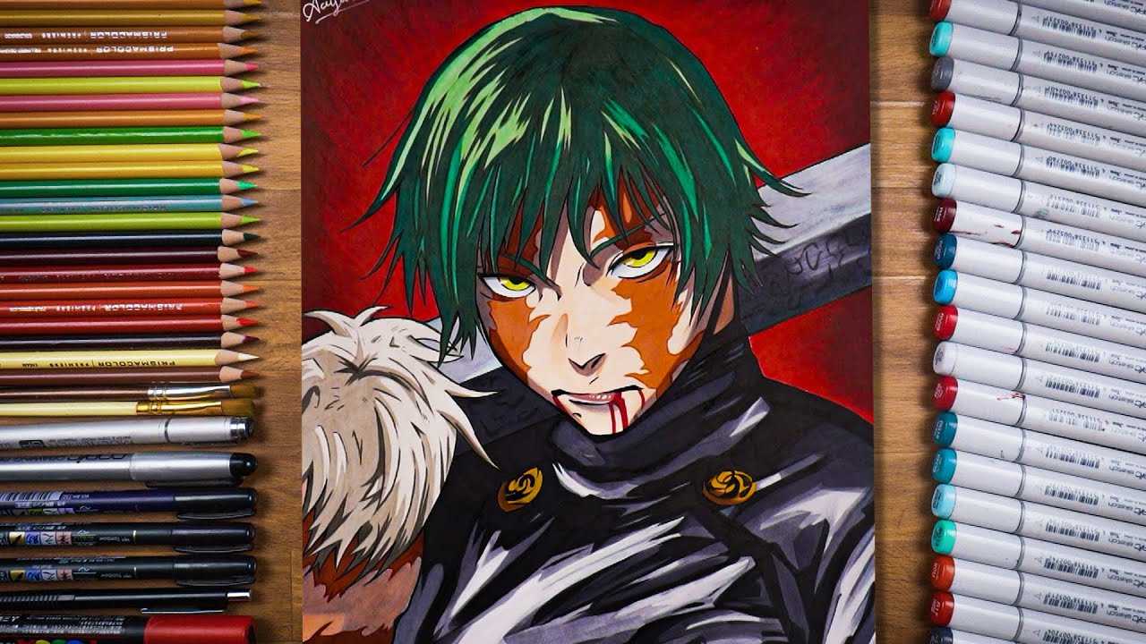 Drawing Maki Zenin from Jujutsu Kaisen