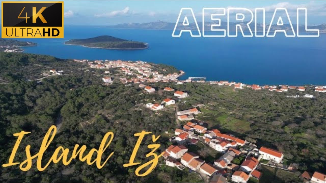 Island IŽ (Croatia), AERIAL 4K, part 1