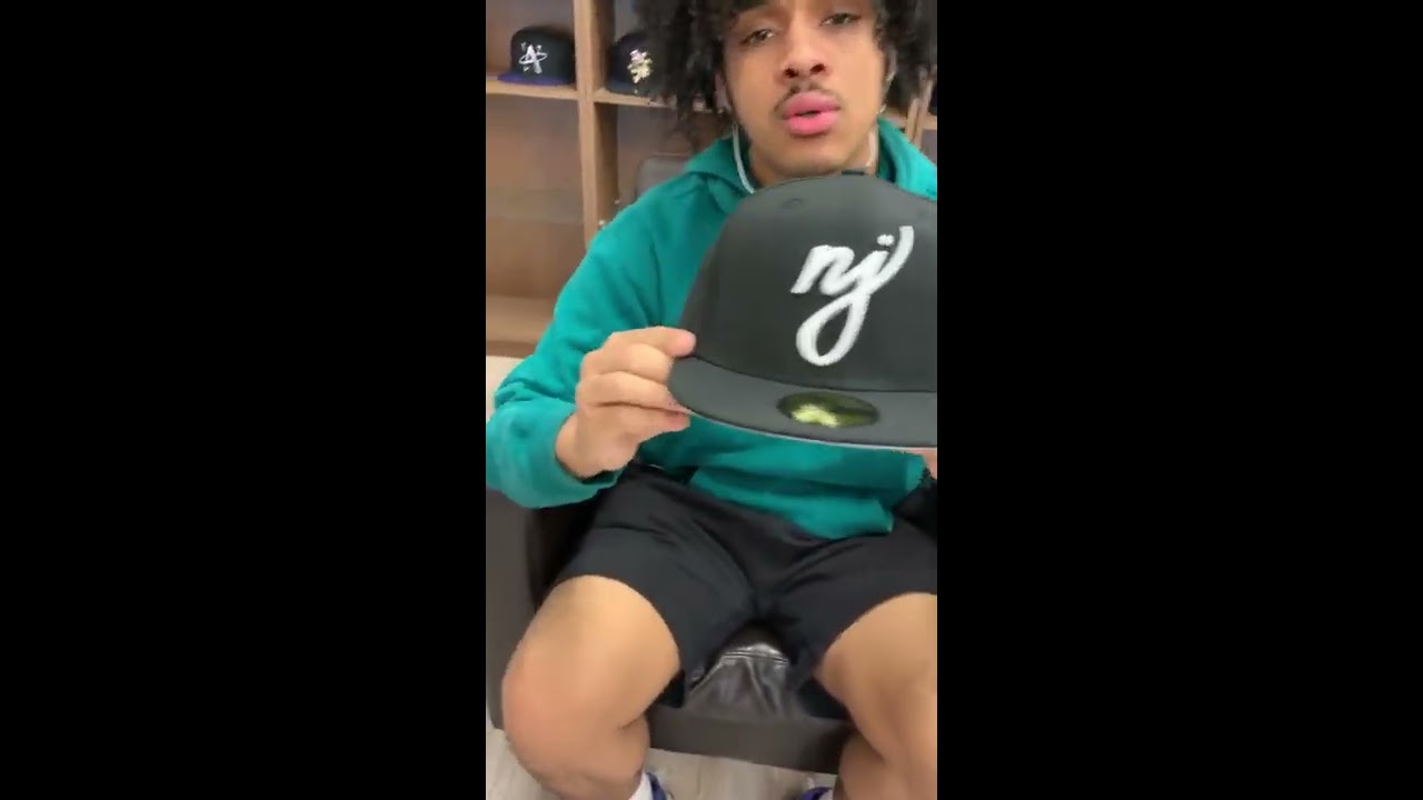 NJ Script New Era 59Fifty Fitted Hats (Black Gray Under Brim)