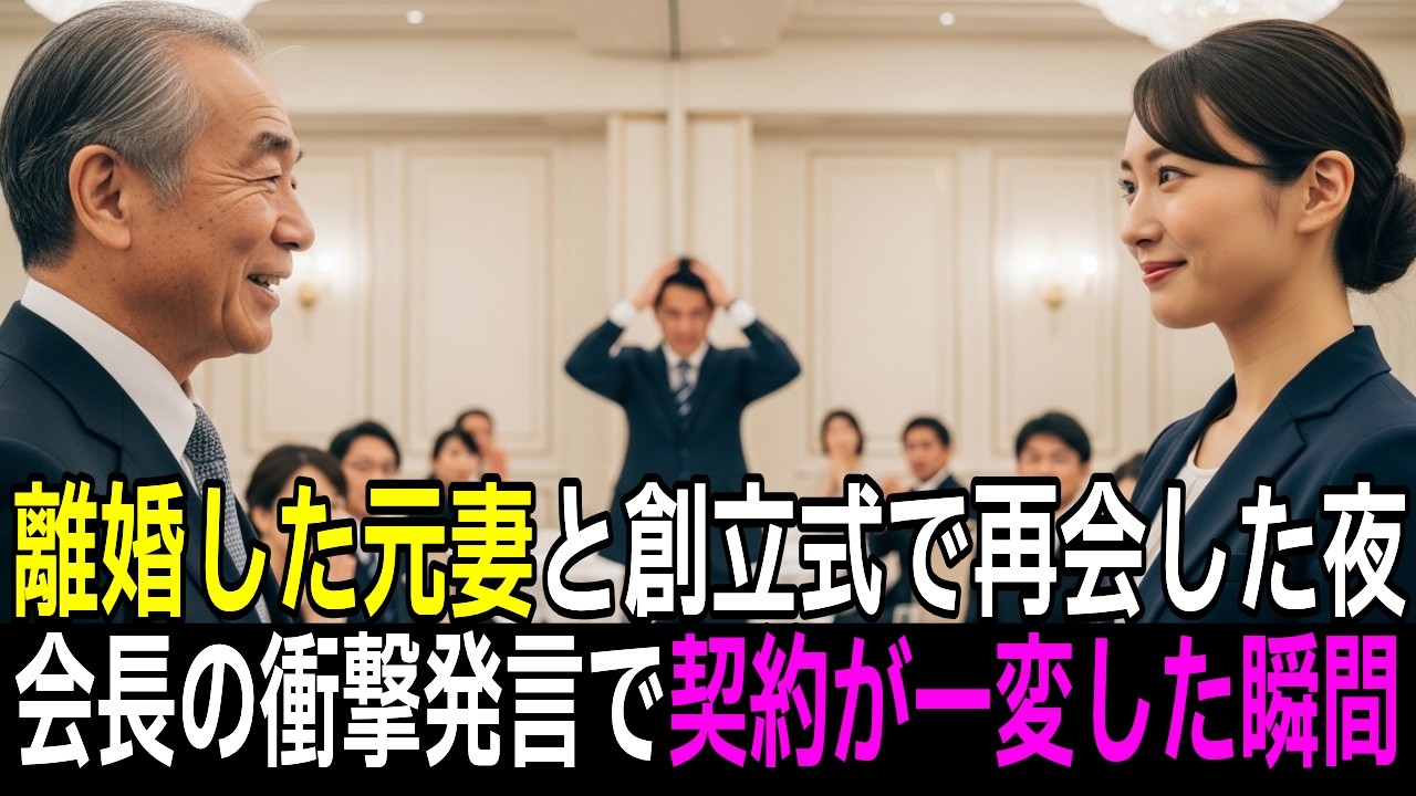 離婚した元妻と創立式で再会…会長の衝撃発言で契約が一変…夫は絶句…彼女の正体とは—