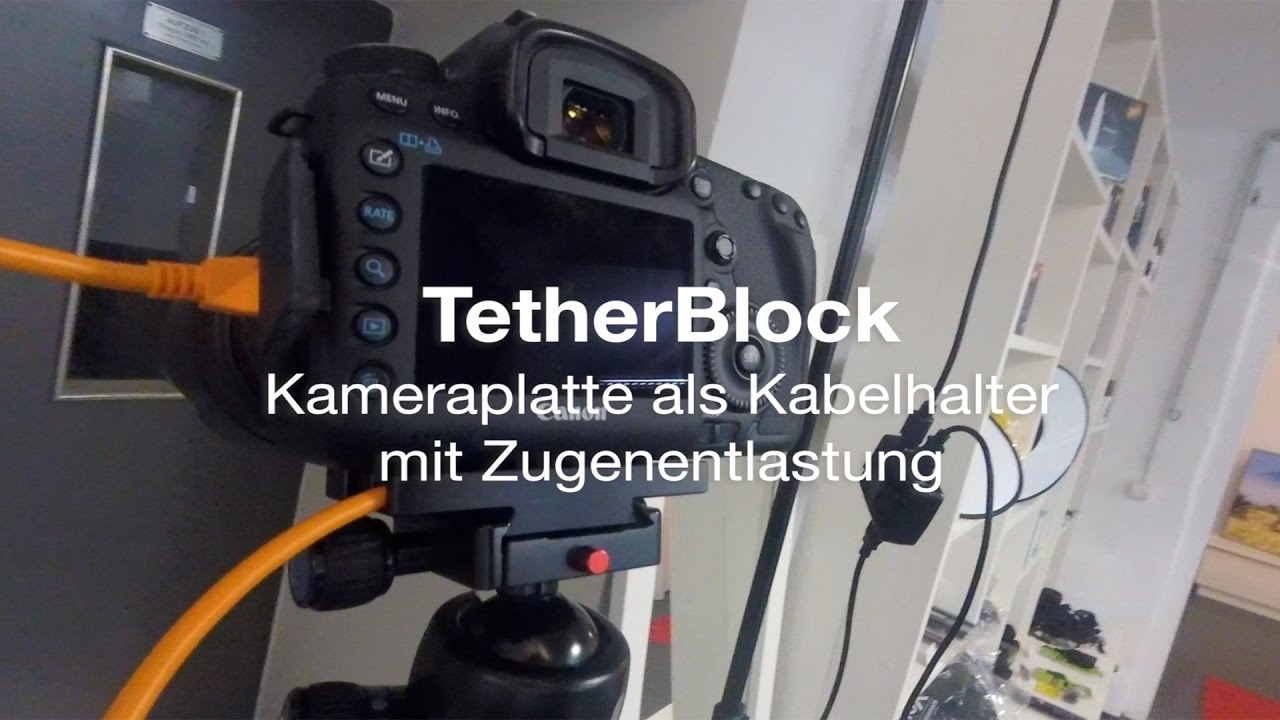 TetherBlock MC Kameraplatte als Kabelhalter mit Zugentlastung