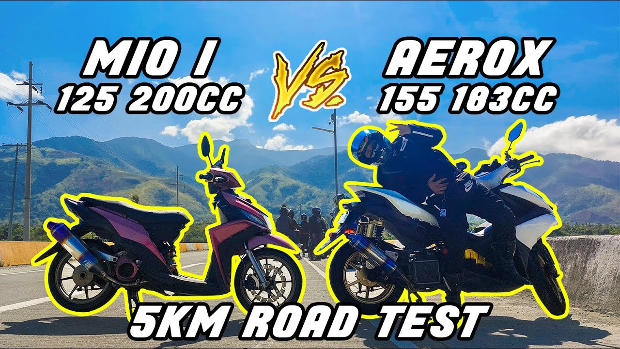 MIO I 125 200CC VS AEROX 155 183CC 5KM ROAD TEST | MOTOBENTONG