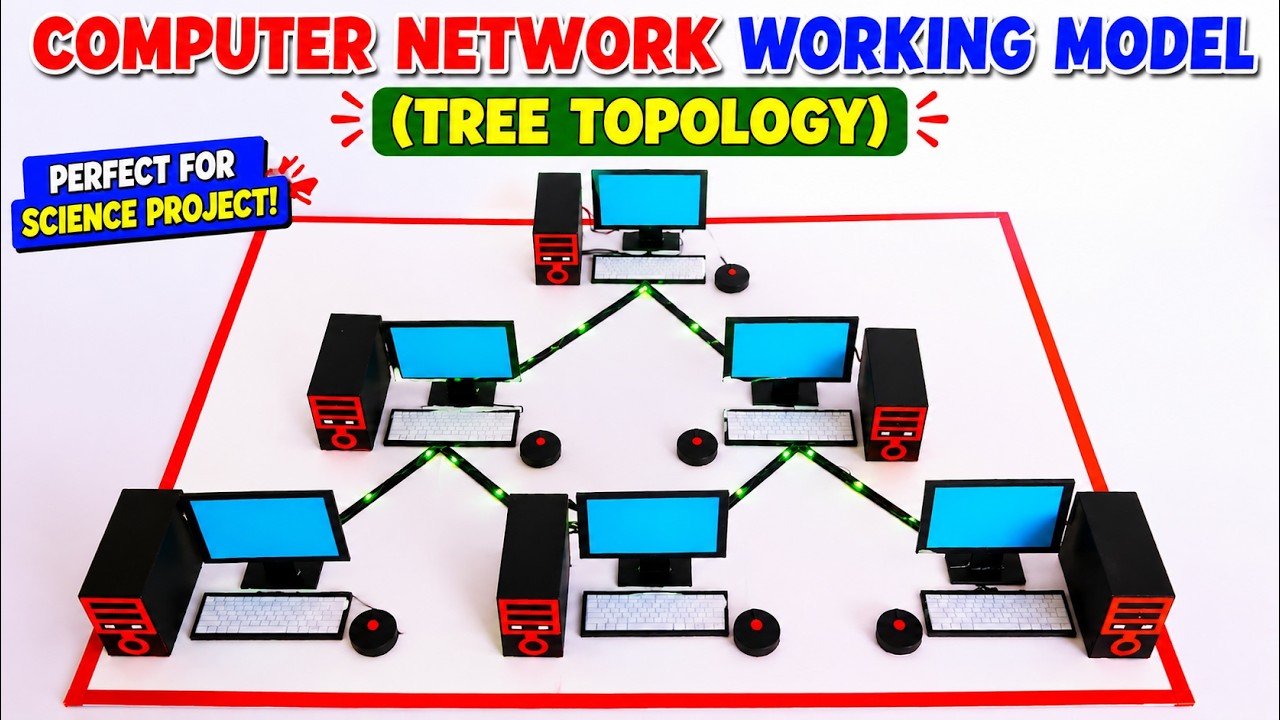 computer network working model - tree topology - computer project for exhibition - diy | howtofunda