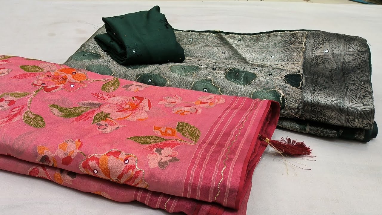 Fancy Blouse Saree|New Aari Work Sarees|Braso Sarees#newtrendingsaree #sadi 