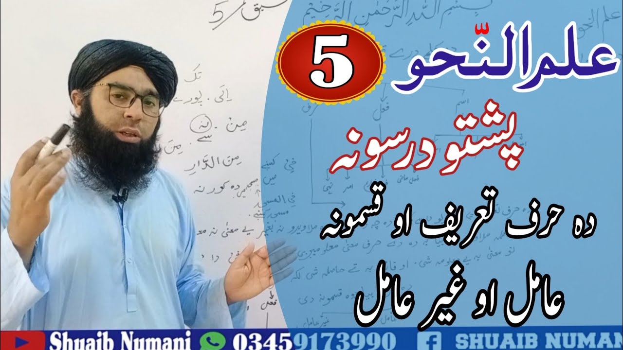 ILm un Nahw Pushto Lesson 5||علم النحو پشتو ||دہ حرف تعریف او قسمونہ
