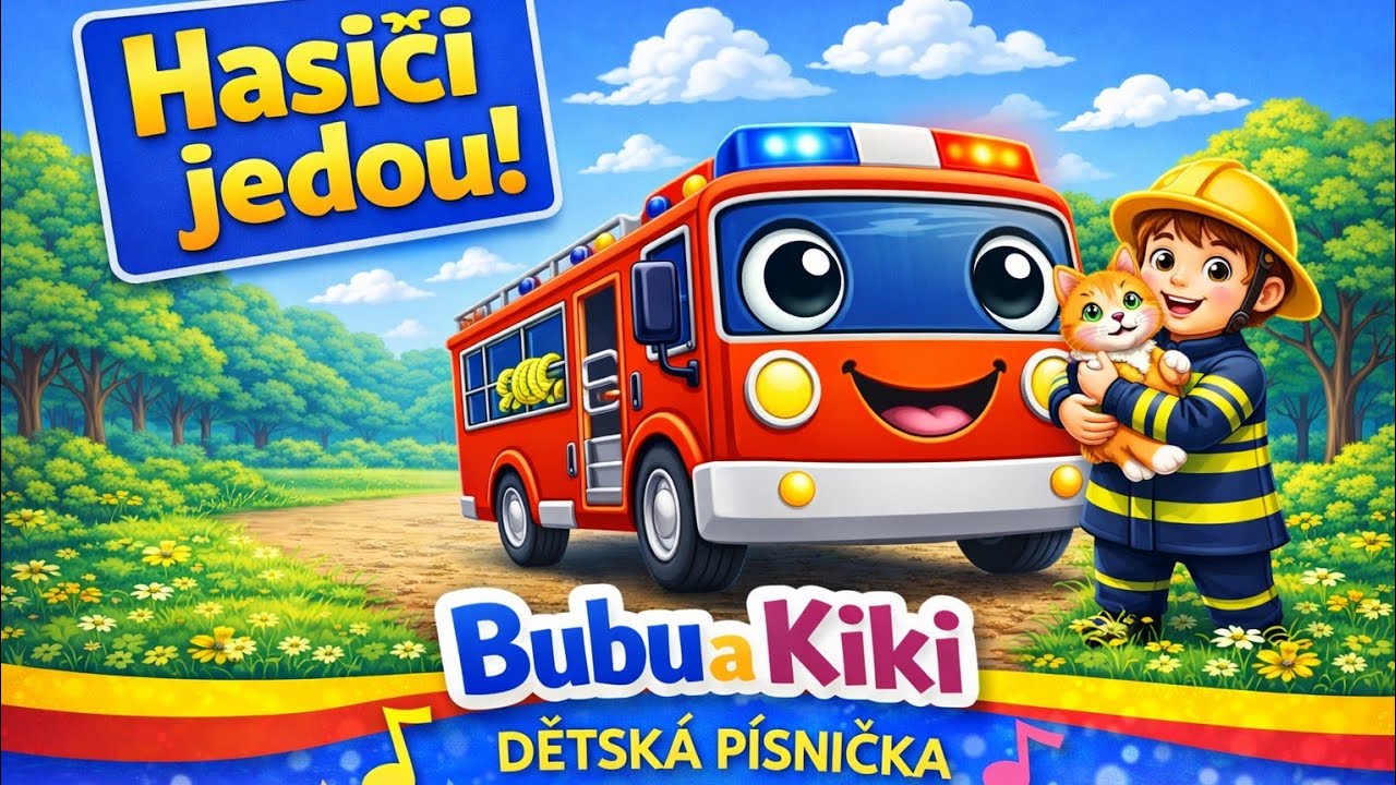 Bubu a Kiki - Hasiči jedou 🔥🎶 | Veselá písnička pro děti 👧👦 | Hasiči 🚒 | Auta 🚓